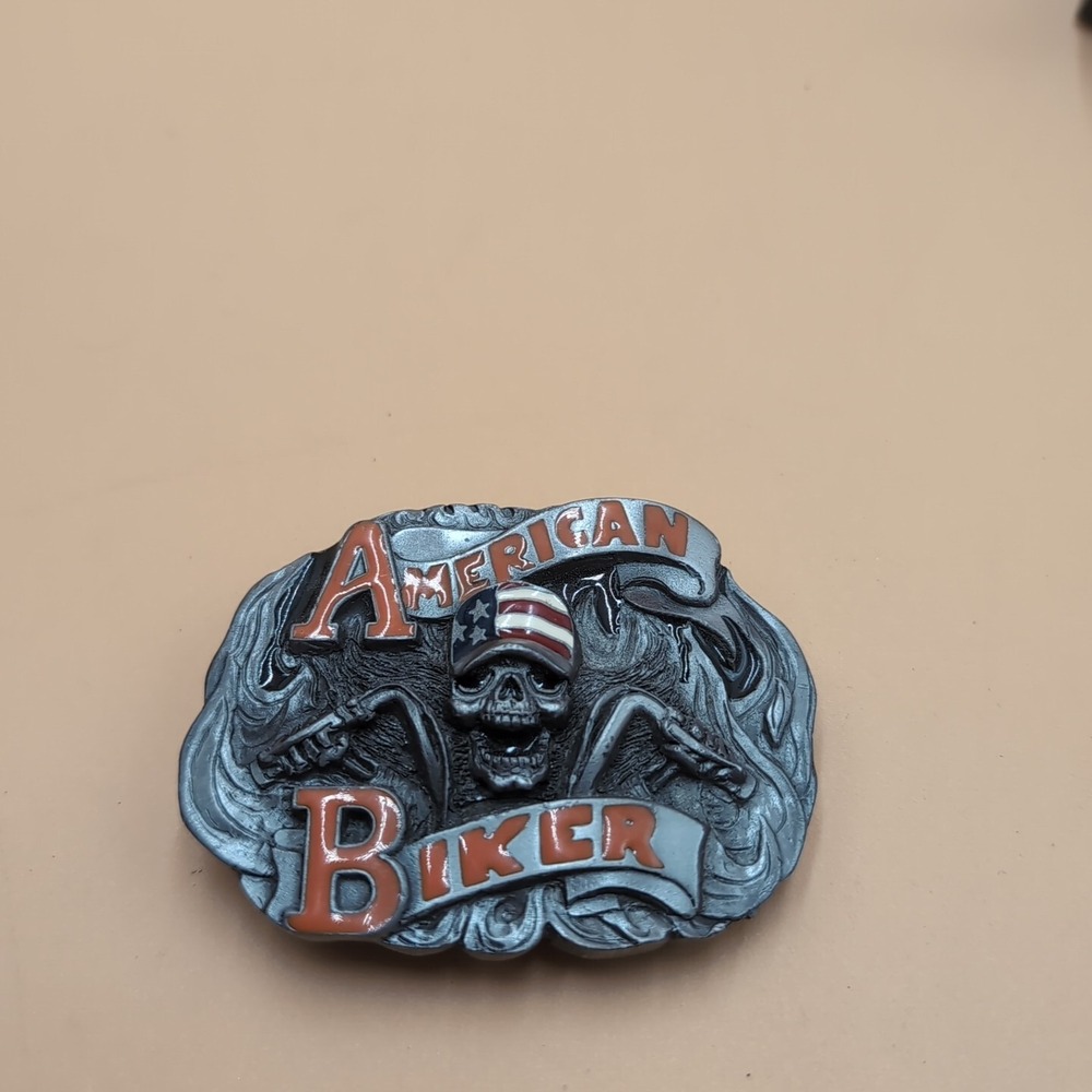 American Biker belt buckle made in the USA ba-425 metal
